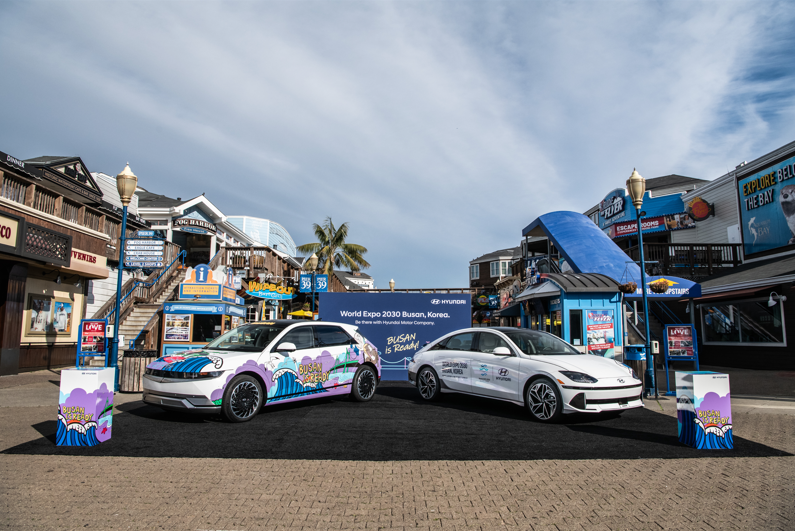 14 autos artísticos de Hyundai en San Francisco apoyan la candidatura de Busan!